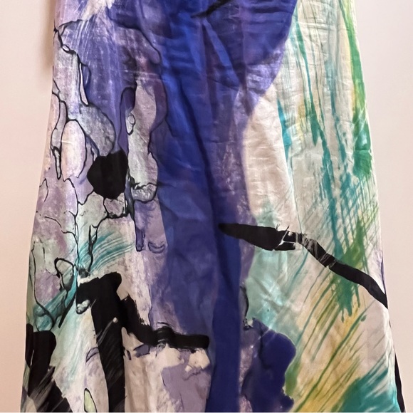 LEIFSDOTTIR ABSTRACT FLORAL PRINT STRAPLESS MIDI DRESS - Picture 8 of 16